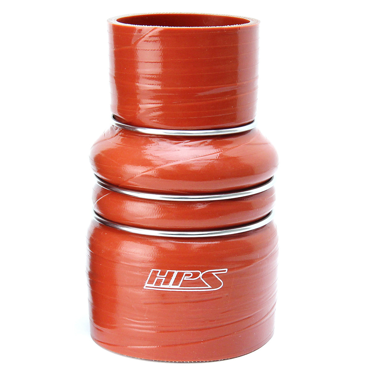 HPS Performance Products HPS 4-1/2" - 5" ID, 6" Length, Silicone Charge Air Cooler CAC Hose Double Hump Reducer Coupler Bellow Hot Side, Ultra High Temp 4-ply Aramid Reinforced, 114mm - 127mm ID