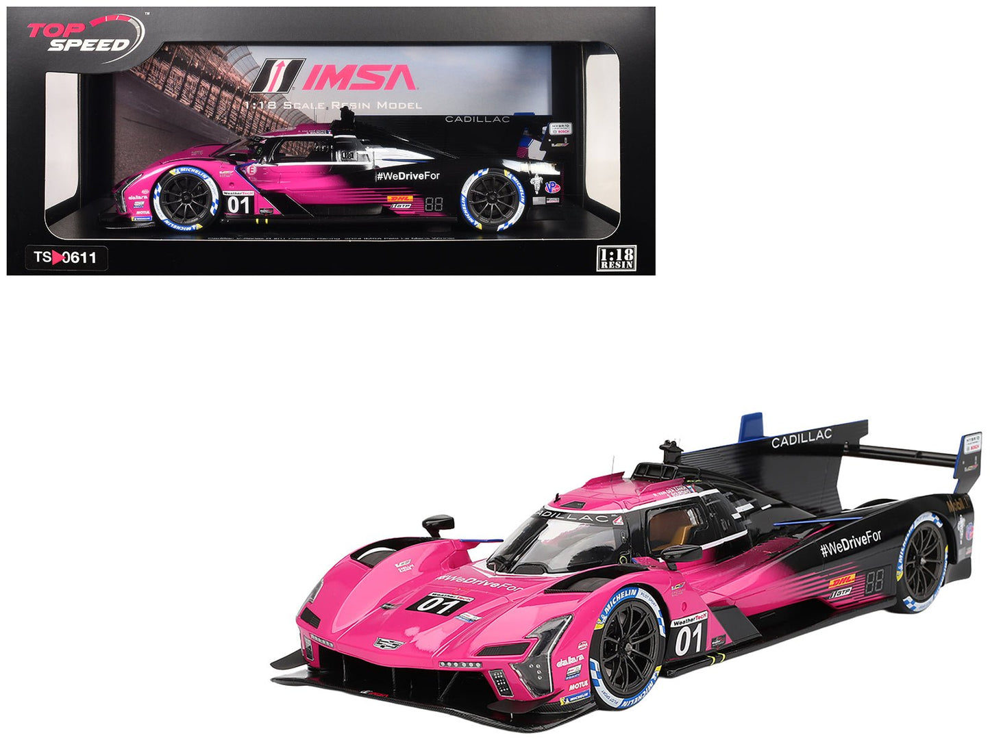 Cadillac V-Series.R #01 Sebastien Bourdais - Scott Dixon - Renger van der Zande "Cadillac Racing" Winner IMSA "Petit Le Mans" (2024) 1/18 Model Car by Top Speed  free shipping USA