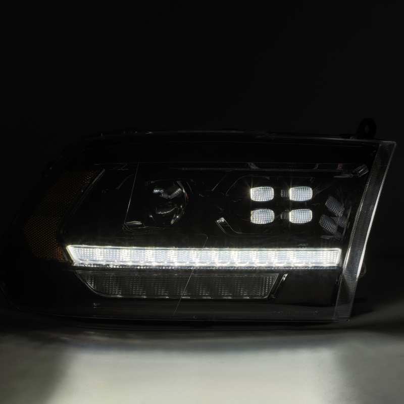 AlphaRex 09-18 Dodge Ram 2500 LUXX LED Proj Headlights Plank Style Black w/Activ Light/DRL 880526 *Discontinued