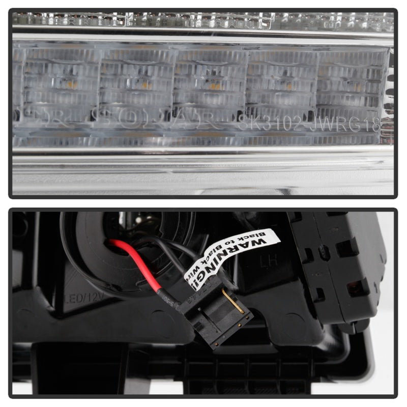 Spyder Jeep Wrangler 2018-2019 (Halogen Model Only) LED Front Bumper Lights - Seq. Signal - Chrome 5086778