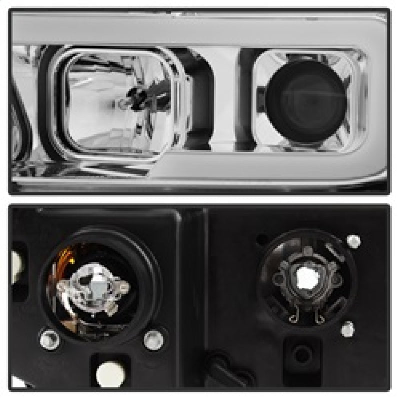Spyder 07-13 Toyota Tundra V2 Light Bar DRL Projector Headlights - Chrome (PRO-YD-TTU07V2-LB-C) 5084651