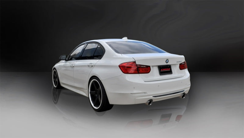 Corsa 12-14 BMW 335i Sedan AWD F30 3in Polished Touring Dual Rear Single 3.5in Tip Cat-Back Exhaust 14938