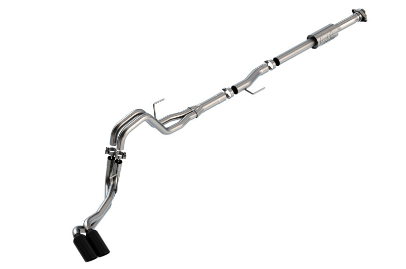 Borla F-150 2021 2.7L/3.5L 4dr CC SB EC STB Lari/King R/Plinum/LTD 3/2.25 DSE CB AK BLK CHR Tips 140872BC
