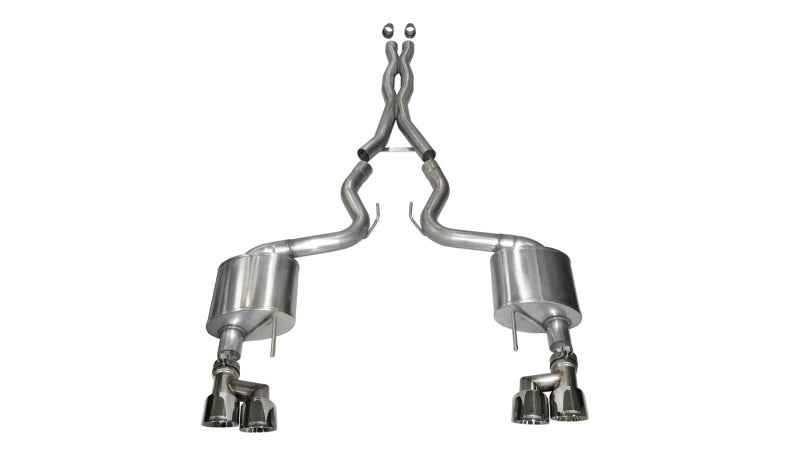 Corsa Performance 15-16 Ford Mustang GT 5.0 3in Cat Back Exhaust Polish Quad Tips