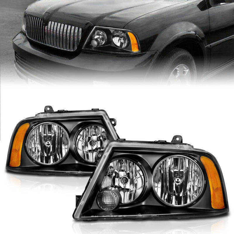 Anzo 2003-2006 Lincoln Navigator Crystal Headlights Black