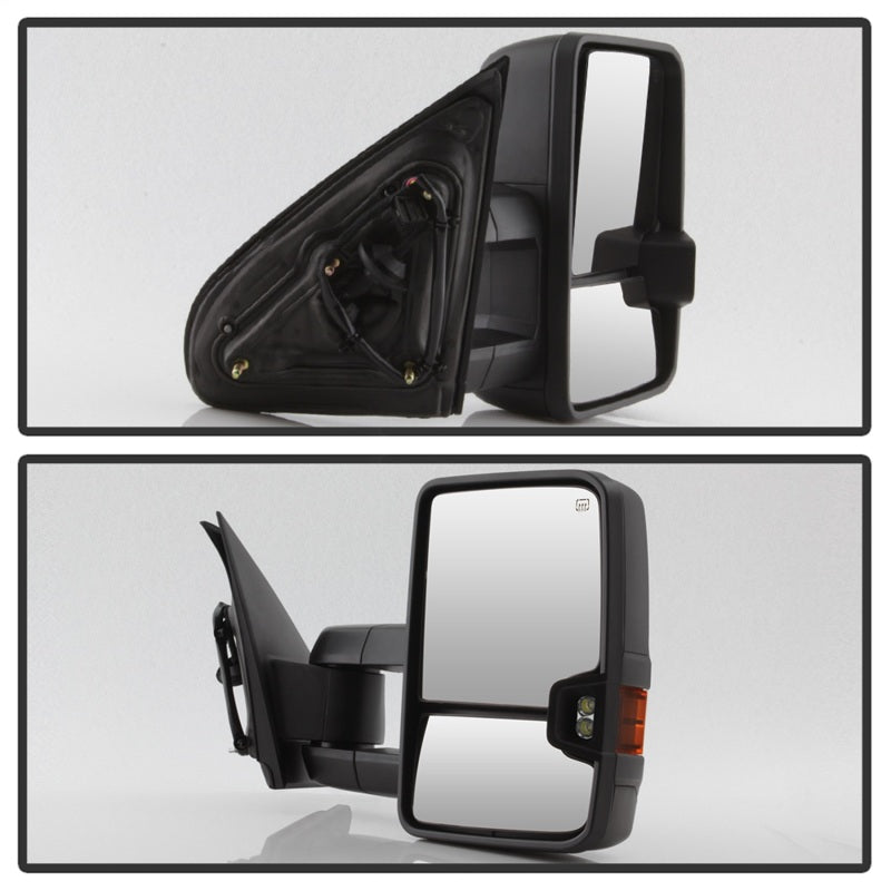SPYDER xTune Chevy Silverado 14-16 Heated Amber LED Signal Telescoping Mirrors MIR-CSIL14S-G2-PWH-AM-SET 9936708