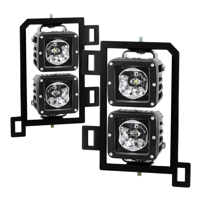 Spyder Dodge Ram 2013-2018 1500 Only Full LED Fog Lights W/Bracket and Universial Switch- Clear 9045424