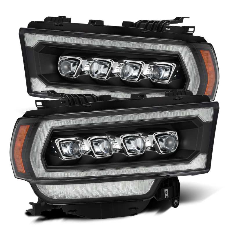 AlphaRex 19-21 Ram 2500 NOVA LED Proj Headlights Plank Style Black w/Activ Light/Seq Signal/DRL 880553 *Discontinued