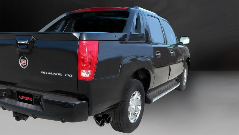 Corsa 02-06 Cadillac Escalade 6.0L V8 3in Cat-Back Single Side w Twin 4in Black Pro-Series Tips 14222BLK