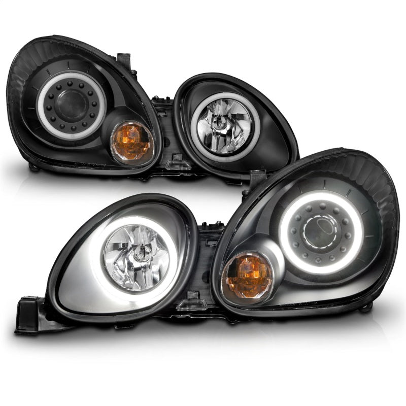 Anzo 1998-2005 Lexus Gs300 Projector Headlights w/ Halo Black