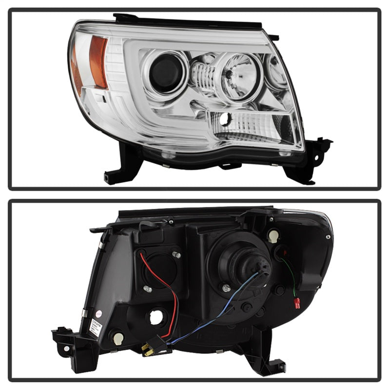 Spyder Toyota Tacoma 05-11 Projector Headlights - Light Bar DRL - Chrome PRO-YD-TT05V2-LB-C 5084668