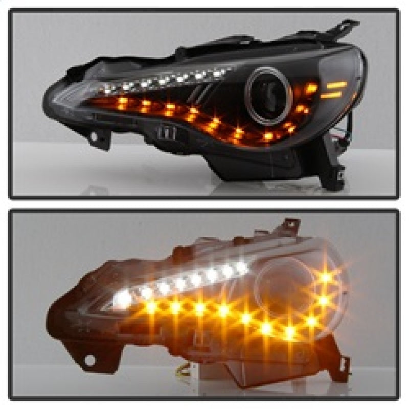 Spyder Scion FRS 12-14 Projector Headlights DRL LED Black PRO-YD-SFRS12-BK 5075413