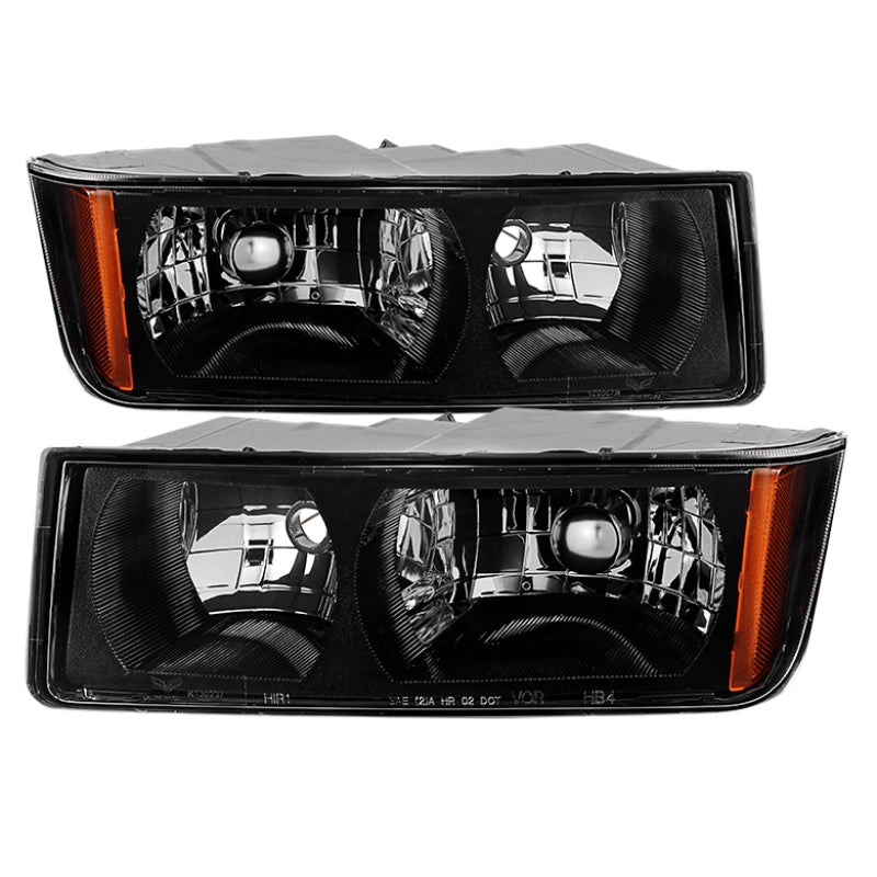 SPYDER Xtune Chevy Avalanche w/ Body Cladding Only 02-06 OEM Headlights - OEM (Black) HD-JH-CAVA02-AM-BK 9029561