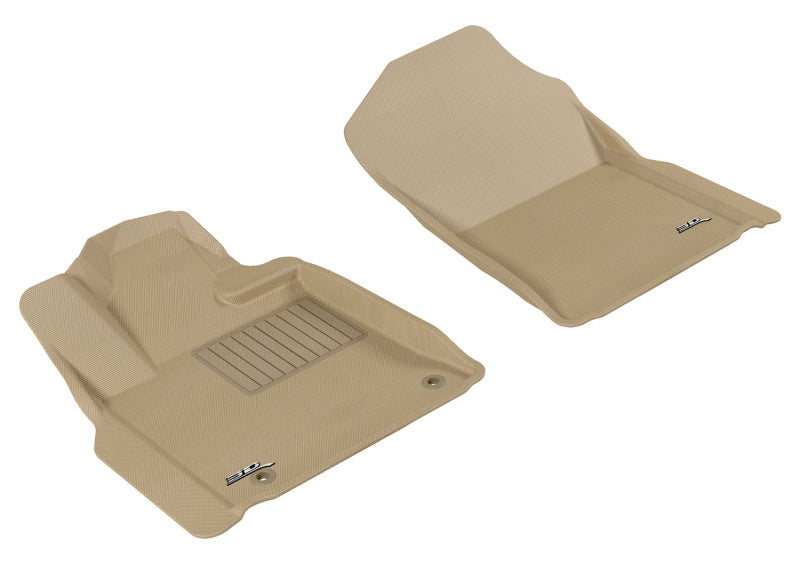 3D MAXpider 2012-2020 Toyota Tundra Reg/DBL/Crewmax/Sequoia Kagu 1st Row Floormat - Tan L1TY14911502