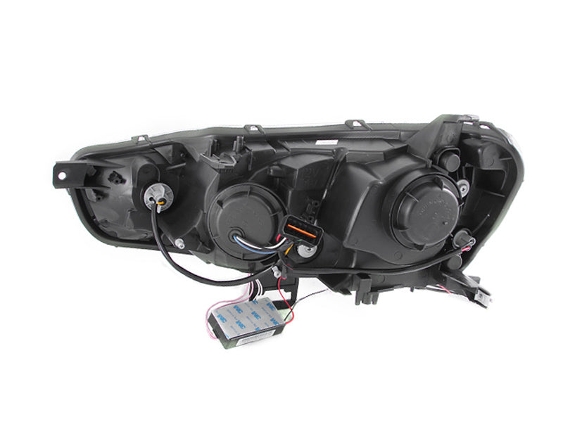 Anzo 2008-2015 Mitsubishi Lancer Projector Headlights w/ Halo Black (CCFL)