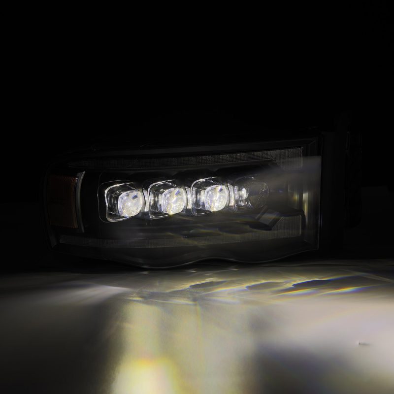 AlphaRex 02-05 Dodge Ram 1500 NOVA LED Proj Headlights Plank Style Blk w/Activ Light/Seq Signal 880564 *Discontinued