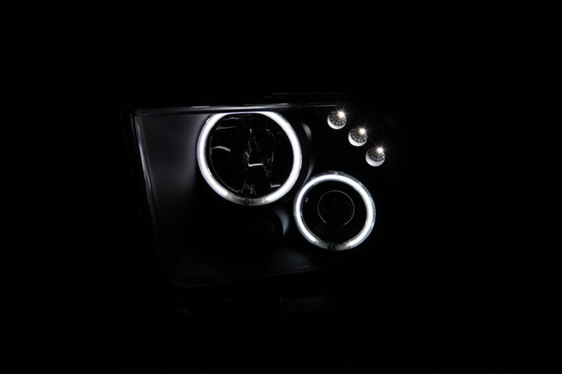 Anzo 2005-2009 Ford Mustang Projector Headlights w/ Halo Black