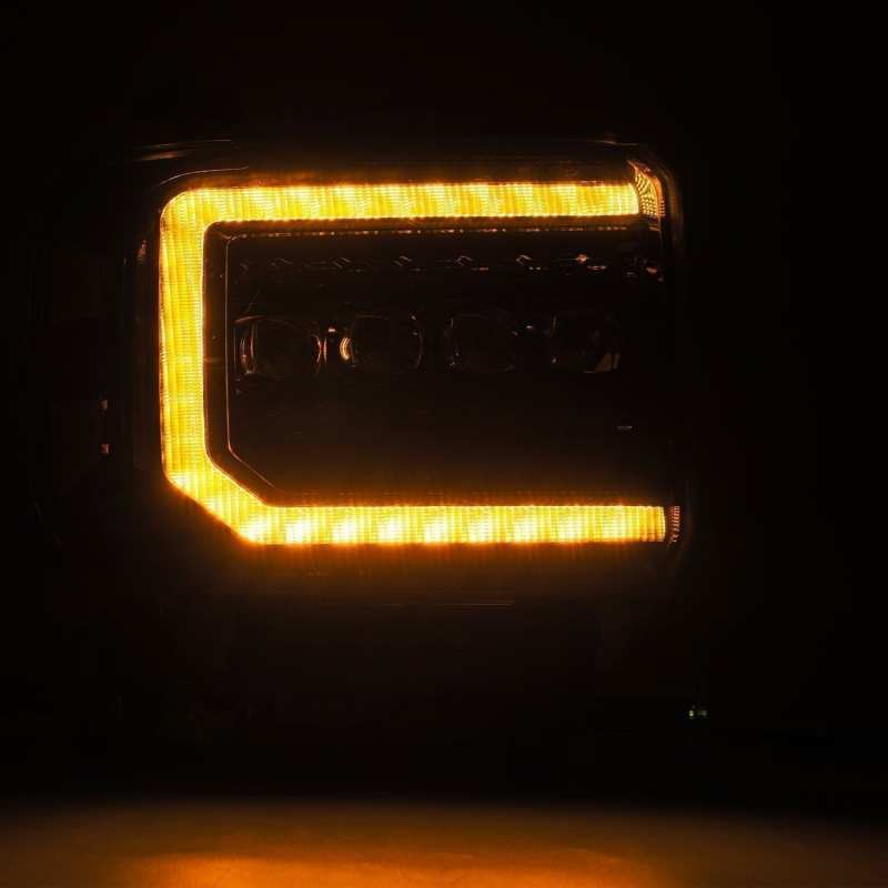 AlphaRex 14-18 GMC Sierra NOVA LED Proj Headlights Plnk Style Alpha Blk w/Activ Light/Seq Signal/DRL 880616 *Discontinued