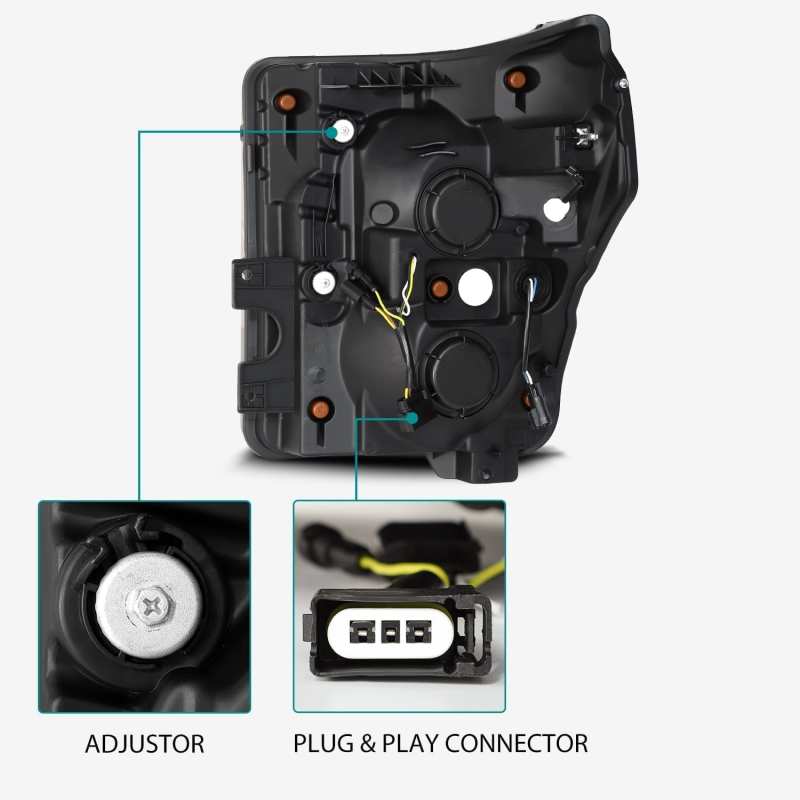 AlphaRex 11-16 Ford F-350 SD LUXX LED Proj Headlights Plank Style Chrm w/Activ Light/Seq Signal/DRL 880145 *Discontinued