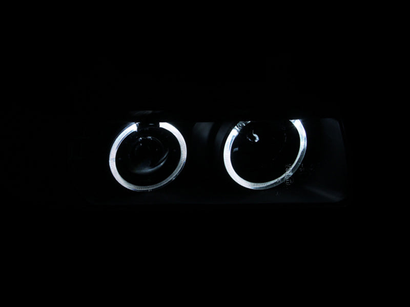 Anzo 1992-1998 BMW 3 Series E36 Projector Headlights w/ Halo Black G2 1 pc