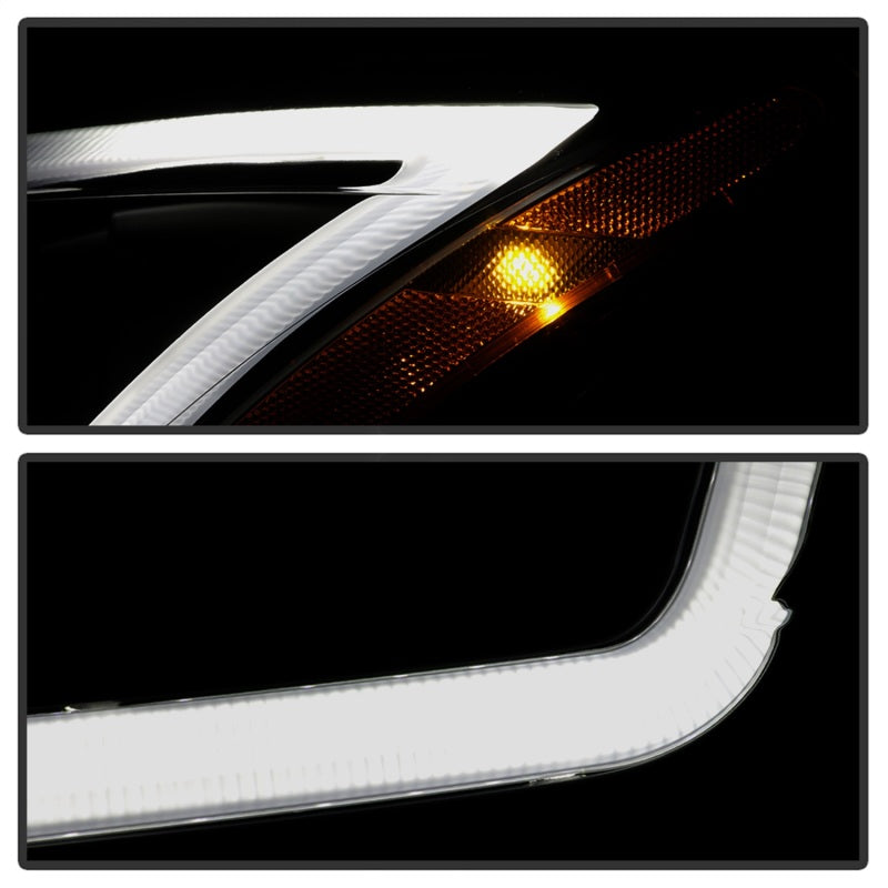 SPYDER xTune 13-15 Nissan Sentra DRL LED Light Bar Proj Halogen Headlights - Blk Smoke (PRO-JH-NS13-LB-BSM) 9042973