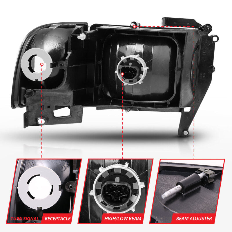 Anzo Black Crystal Headlights 1994-2001 Dodge Ram 1500
