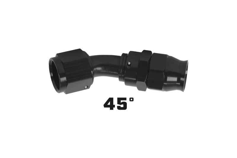 Aeromotive PTFE Hose End - AN-12 - 45 Deg - Black Anodized 15360