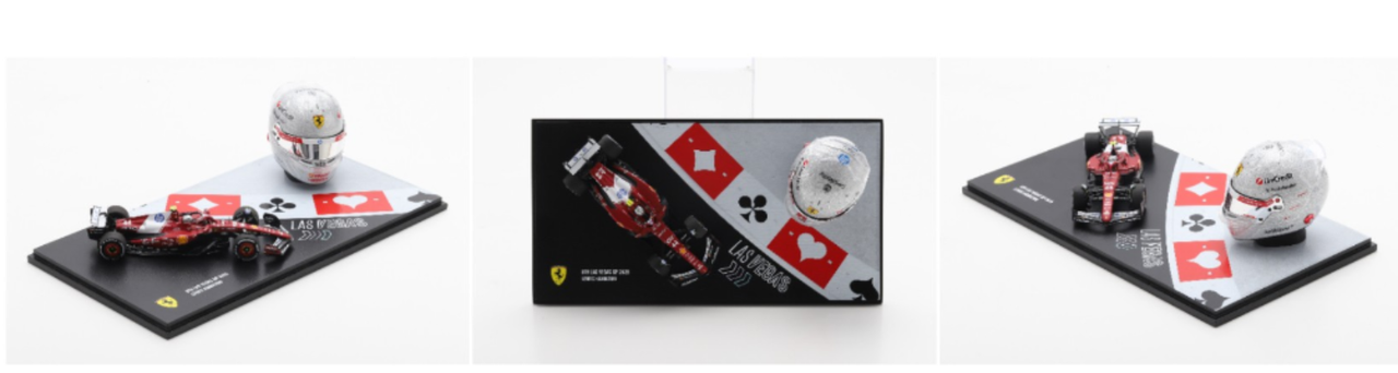 Looksmart Ferrari F1 SF-25 #44 Las Vegas GP 2025 (Hamilton) Car & Helmet Set 1:43