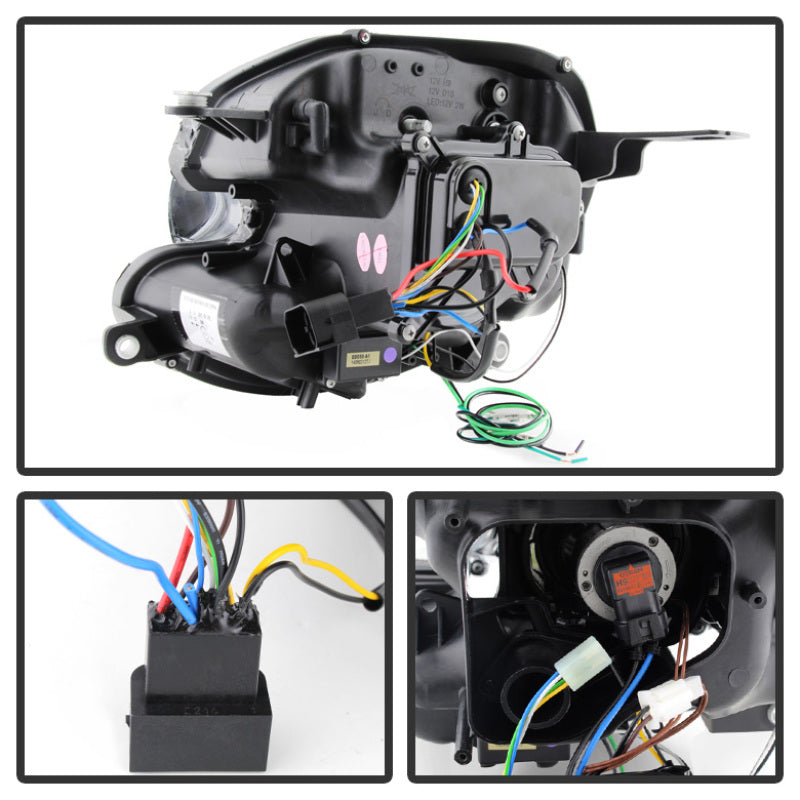 Spyder Mini Cooper 2007-2012 Projector Headlights Halogen Model Only - DRL Black PRO-YD-MC07-DRL-BK 5080608