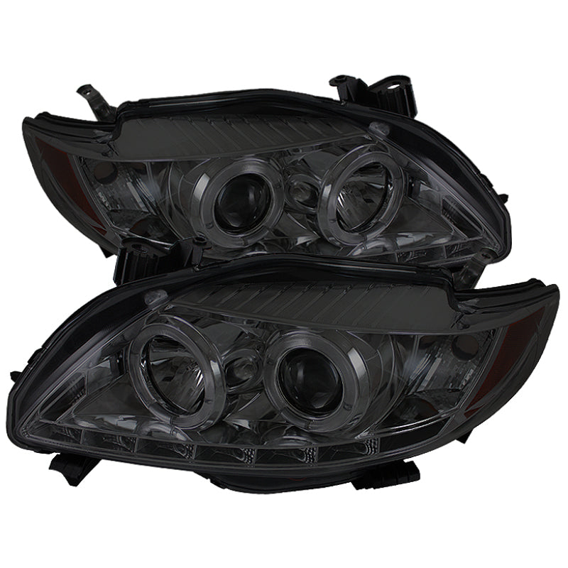 Spyder Toyota Corolla 09-10 Projector Headlights LED Halo DRL Smke High H1 Low H1 PRO-YD-TC09-DRL-SM 5032522