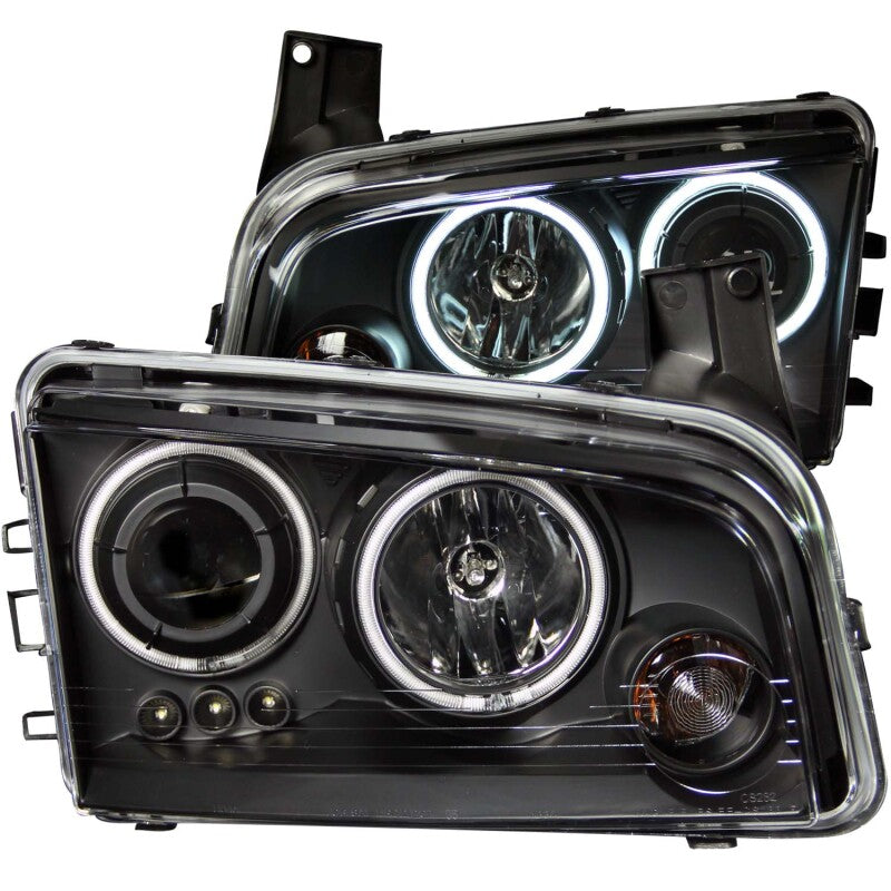 Anzo 2006-2010 Dodge Charger Projector Headlights w/ Halo Chrome (CCFL)