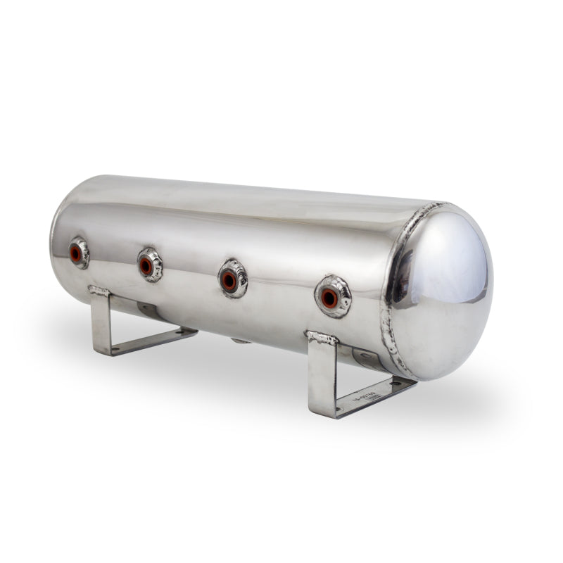 AIRLIFT 2.5 Gal Alum Air Tank - (4) 1/4" face ports, & 1/4" drain port - 20" L