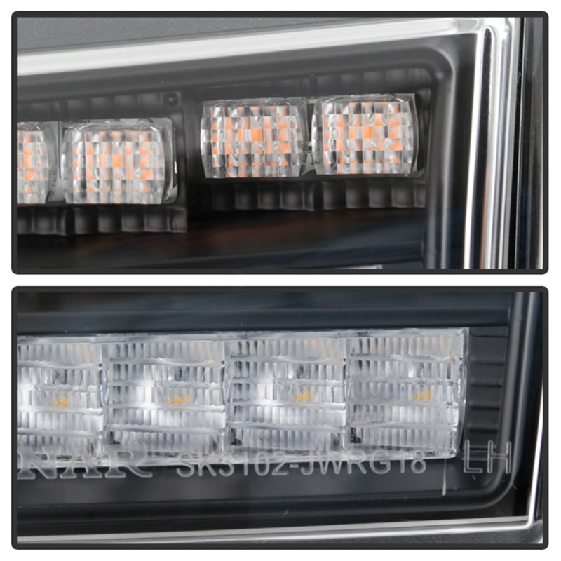 Spyder Jeep Wrangler 2018-2019 ( LED Model Only) LED Front Bumper Lights - Sequential Signal - Black 5086808