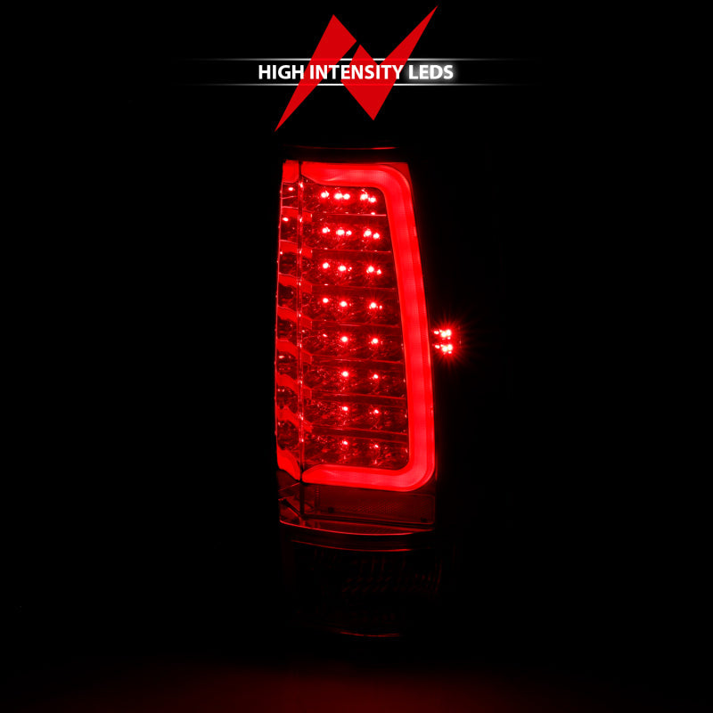 ANZO 2007-2014 Chevy Tahoe LED Taillight Plank Style Chrome With Red/Clear Lens 311323