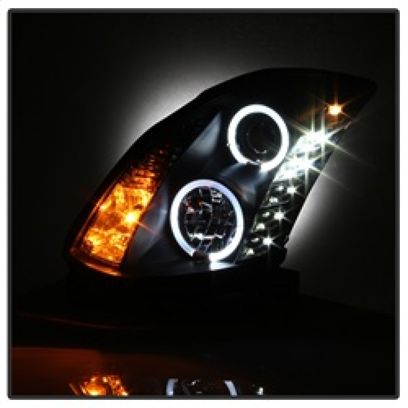 Spyder Infiniti G35 03-07 2DR Projector Halogen - LED Halo DRL Blk High H4 PRO-YD-IG35032D-DRL-BK 5011060