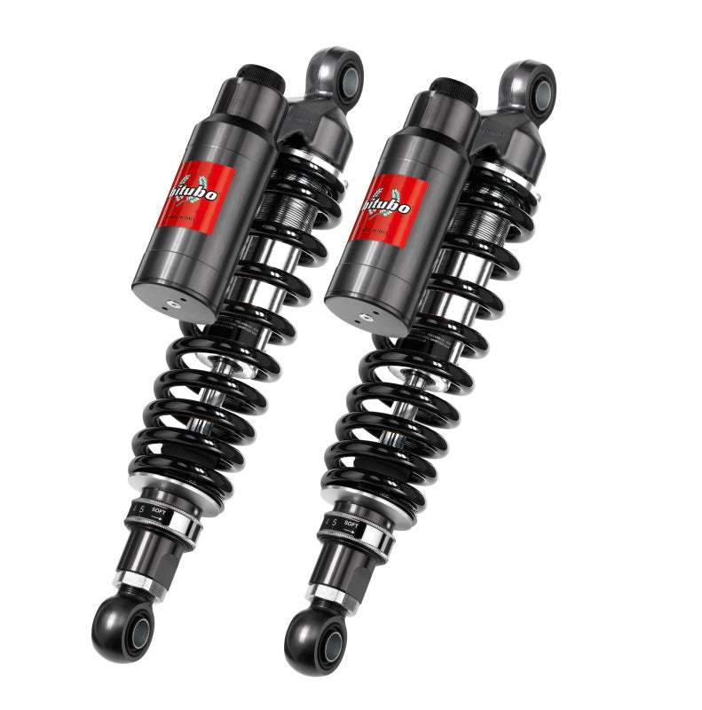 Bitubo Suspension Bitubo WMT7 Twinshocks Adj.: Spring Preload, Reb., Comp., Length 355mm, Piggyback Tank,Dark Edition T0031WMT72V2