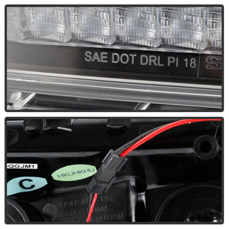 Spyder Jeep Wrangler 2018-2019 (Halogen Model Only) LED Front Bumper Lights - Seq. Signal - Black 5086785