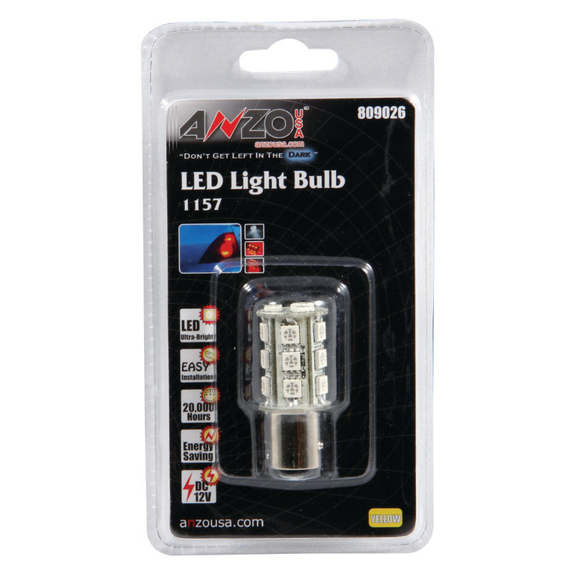 ANZO LED Bulbs Universal LED 1157 Amber - 18 LEDs 1 3/4in Tall 809026