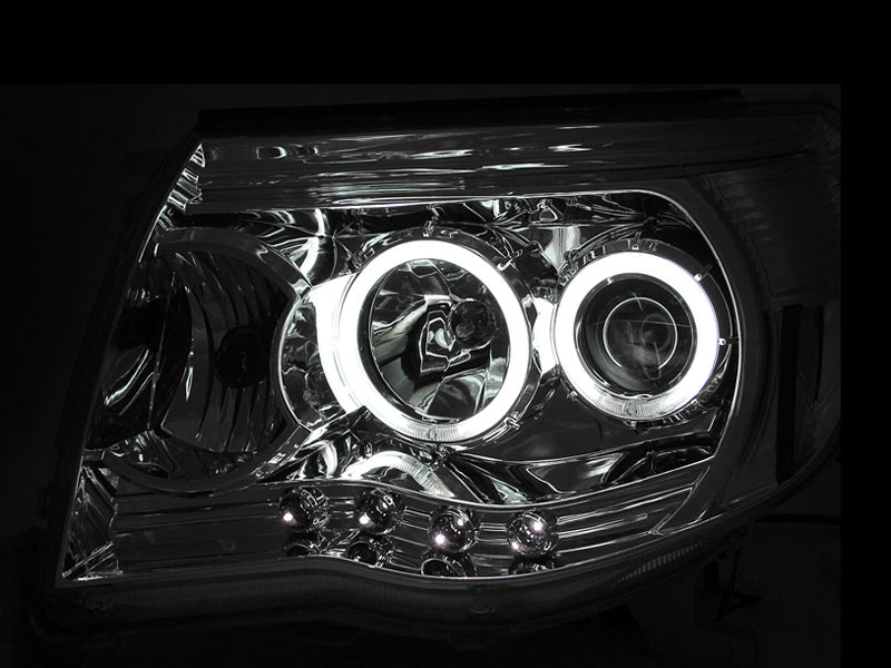 Anzo 2005-2011 Toyota Tacoma Projector Headlights w/ Halos Chrome