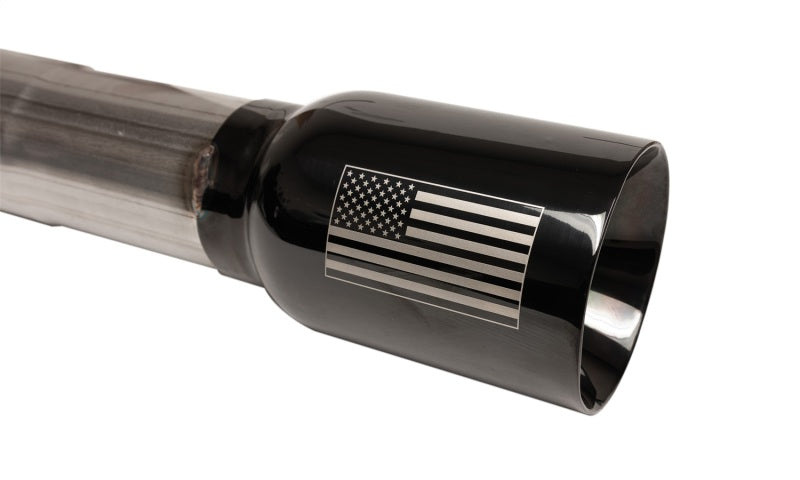 Corsa 07-18 Jeep Wrangler JKU 3.6L/3.8L 2.75in Sport Cat-Back Exhaust w/ 4in American Flag  BlacTips 21122BLKUSA
