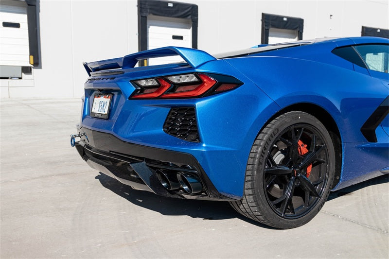 Corsa 2020 Corvette C8 3in Valved Cat-Back 4.5in Blk Quad Tips Fits Factory Perf Exhaust Deletes AFM 21103BLK