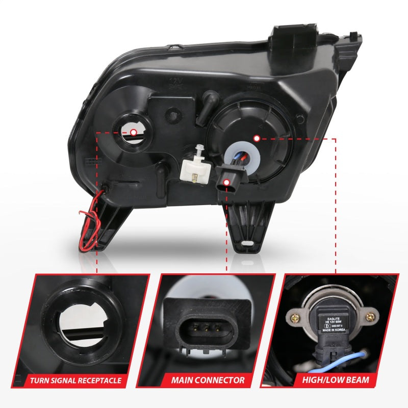 Anzo 2010-2014 Ford Mustang Projector Headlights w/ Halo Black (CCFL)