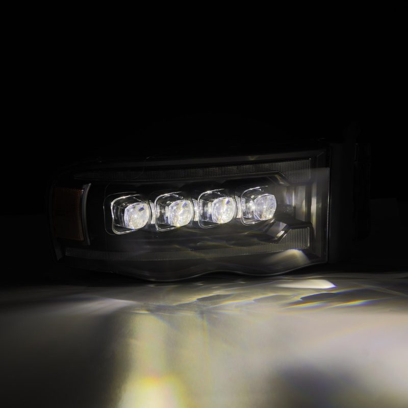 AlphaRex 02-05 Dodge Ram 1500 NOVA LED Proj Headlights Plank Style Blk w/Activ Light/Seq Signal 880564 *Discontinued