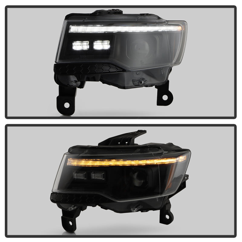 SPYDER 14-21 Jeep Grand Cherokee Proj Headlights - Halogen Model Only - PRO-YD-JGC14HALSI-SBGR-BK 5088949