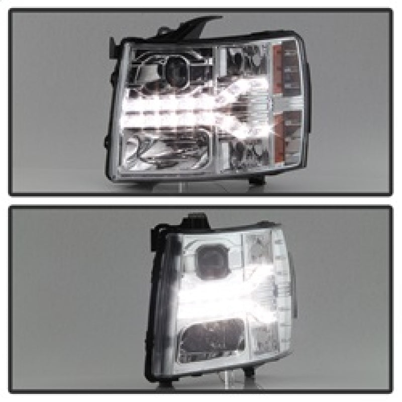 Spyder Chevy Silverado 1500 07-13 V2 Projector Headlights - LED DRL - Chrome PRO-YD-CS07V2-DRL-C 5083586