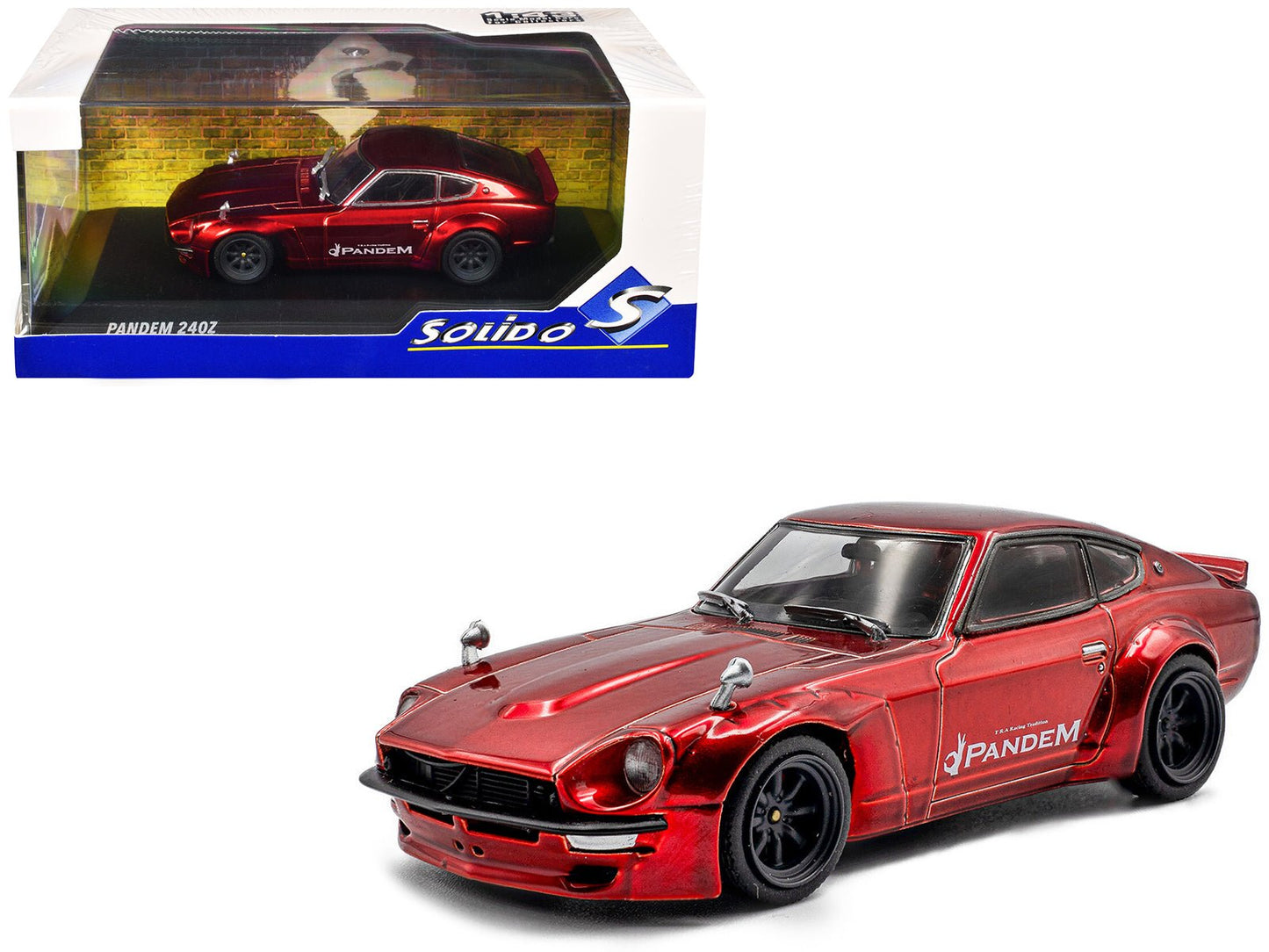 Datsun Pandem 240Z Red Metallic 1/43 Diecast Model Car by Solido  free shipping USA