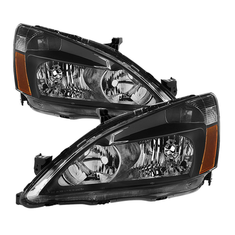 SPYDER Xtune Honda Accord 03-07 Amber Crystal Headlights Black HD-JH-HA03-AM-BK 5014351