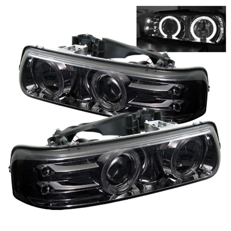 Spyder Chevy Silverado 1500/2500 99-02 Projector Headlights LED Halo LED Smoke PRO-YD-CS99-HL-SMC 5009616