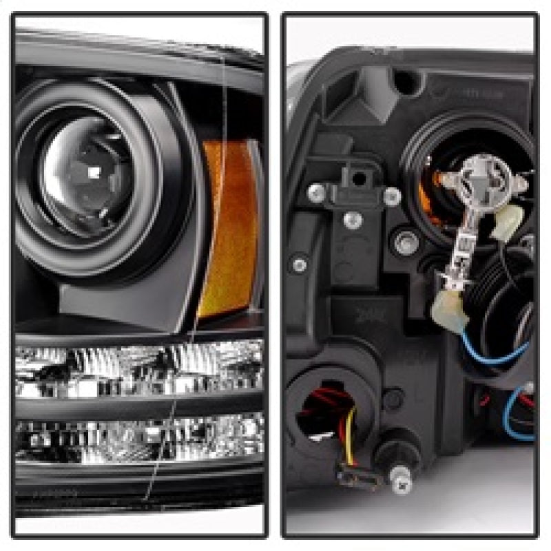 Spyder Dodge Ram 09-12 Projector Headlights Light Bar DRL Black PRO-YD-DR09-LBDRL-BK 5081001