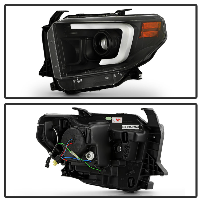 SPYDER 14-17 Toyota Tundra(SR/SR5) Light Bar Projector Headlights - LED - Black PRO-YD-TTU14AP-BK 5088055